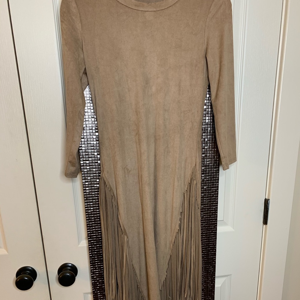 Tan fringe dress